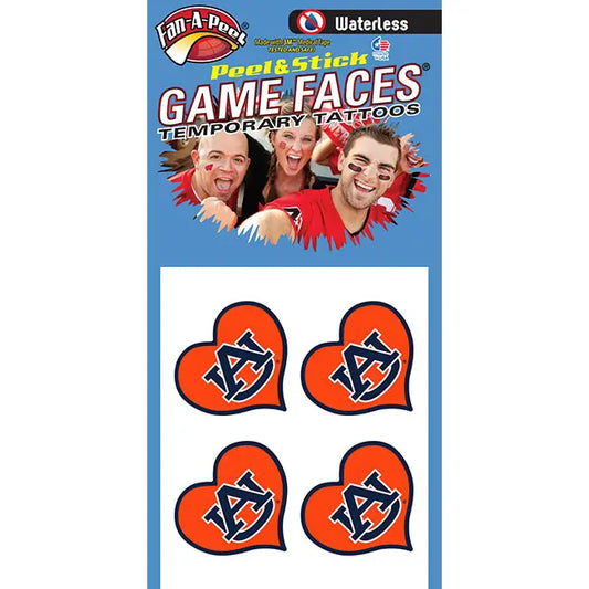 Auburn Heart Face Stickers