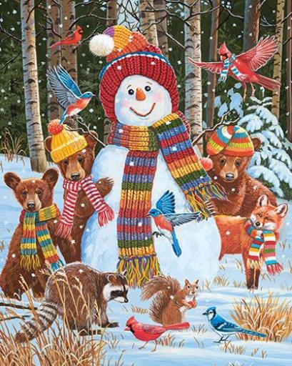 Visiting The Snowman 500 Piece Puzzle