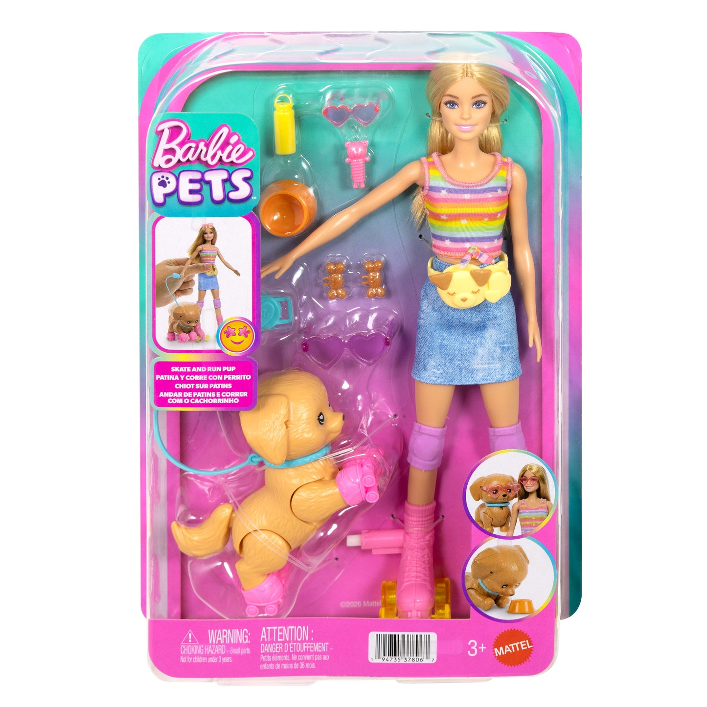Barbie Skate & Run Pup Doll