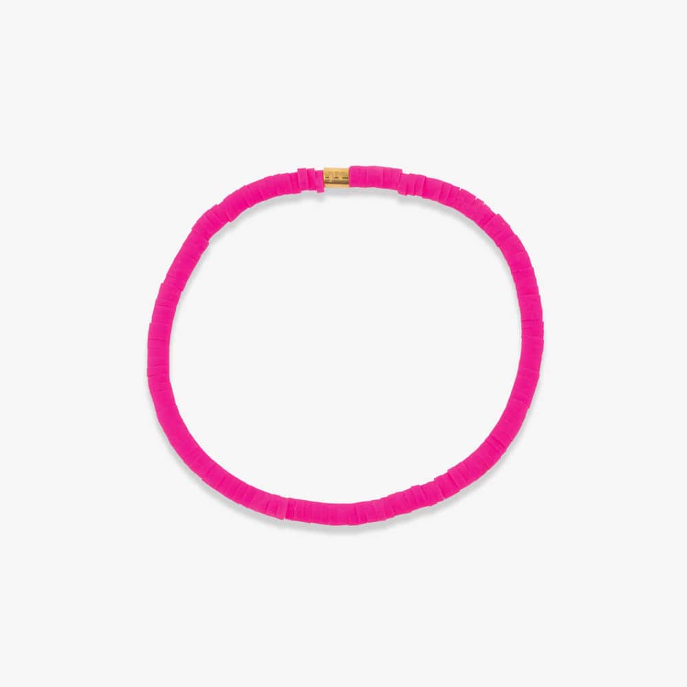 Neon Pink Disc Bracelet