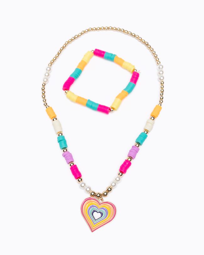 Rainbow Love Necklace Set