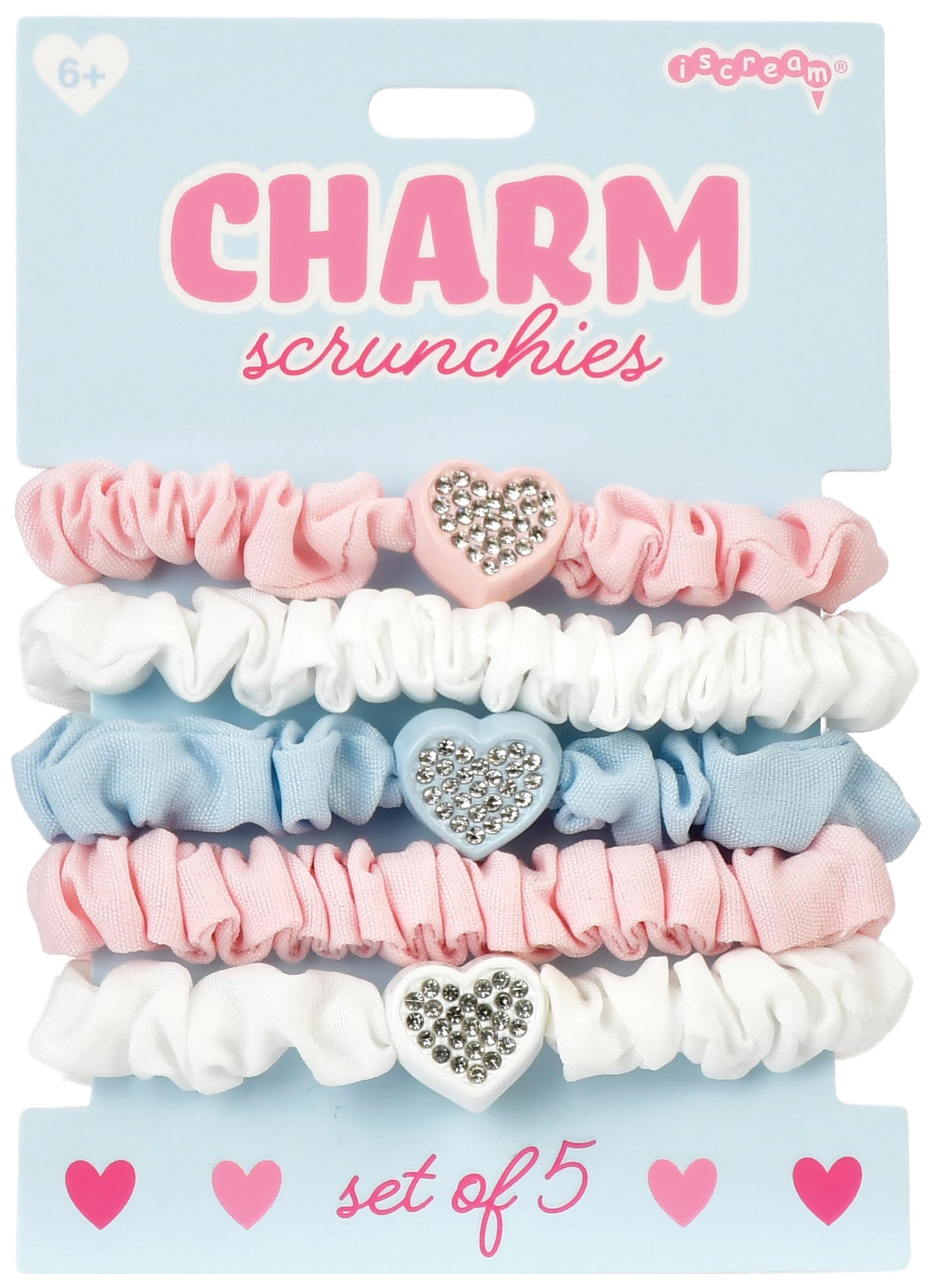 Heart Charm Scrunchie Set