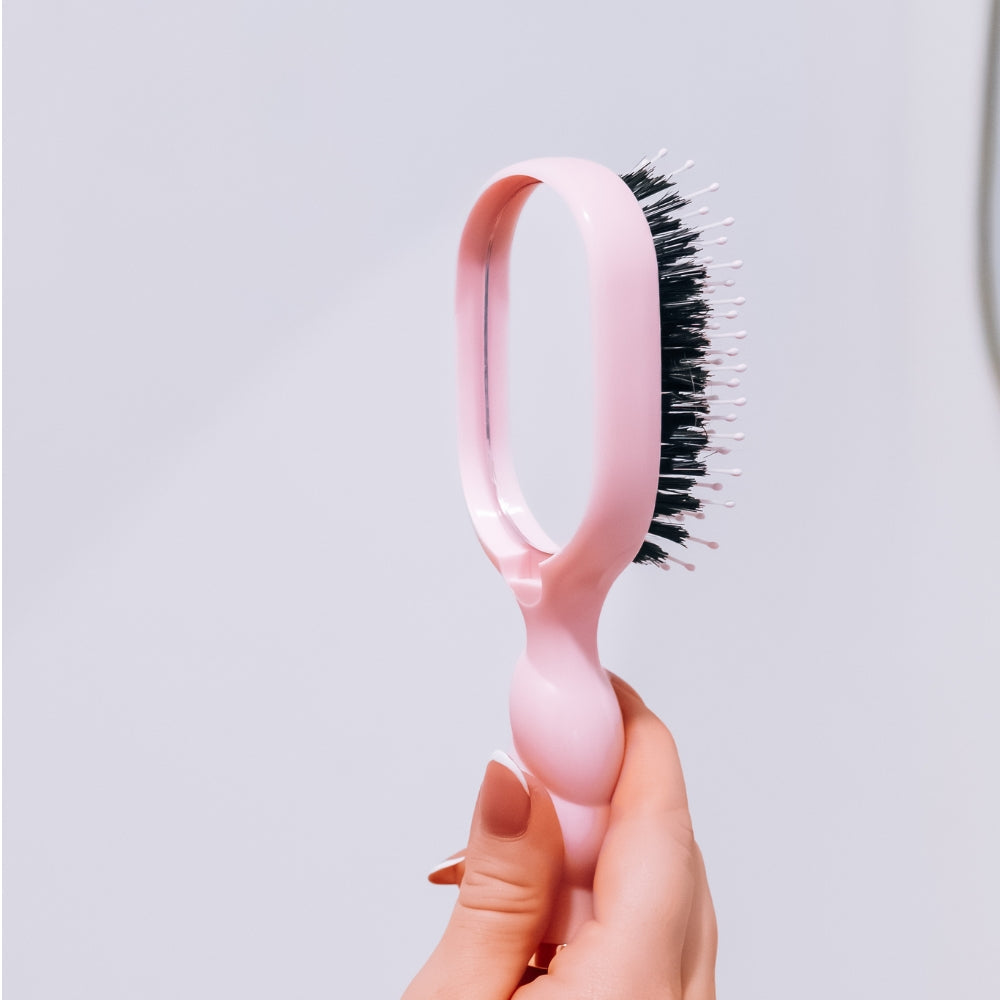 Mini Bubblegum Pink Boar Bristle Hair Brush