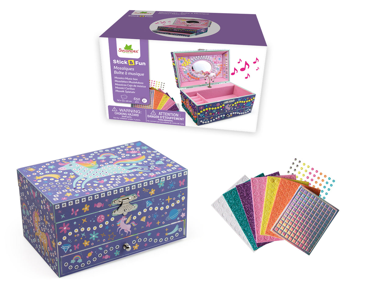 Unicorn 3D Mosaics Music Box