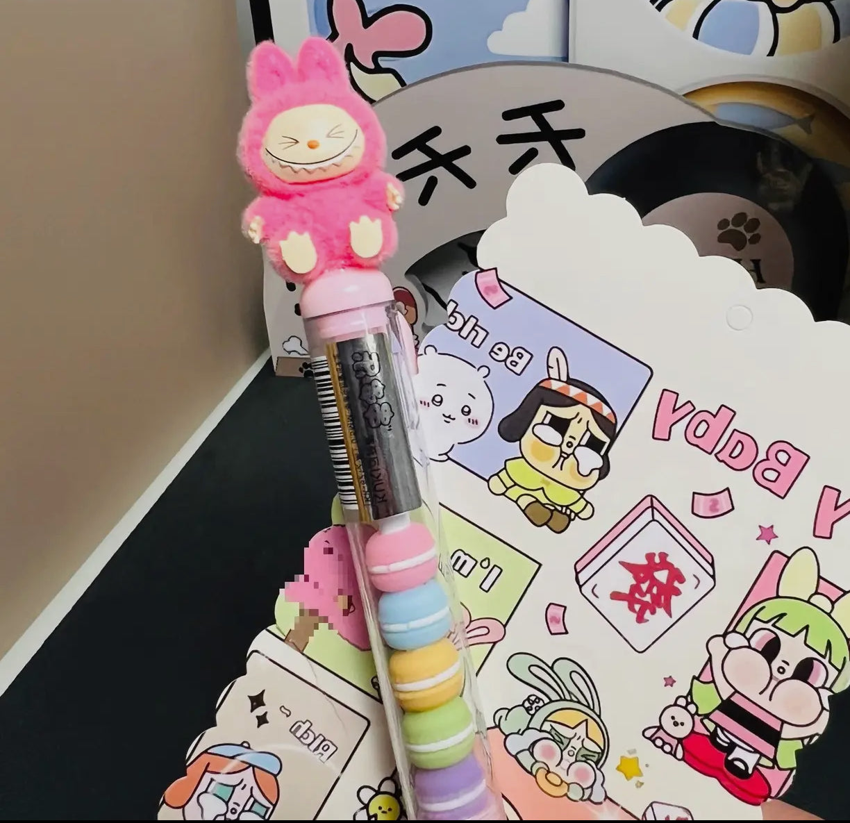 Deco Pen Pink Labubu