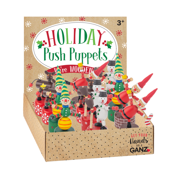 Wooden Push Puppet Holiday