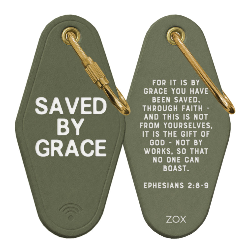 Saved By Grace Bible Verse Keychain