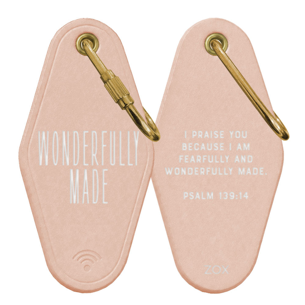 Wonderfully Made Bible Verse Keychain