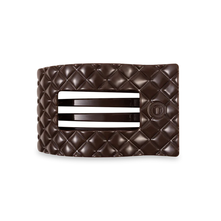 Truly Taupe Quilted Medium Flat Rectangle Hair Clip