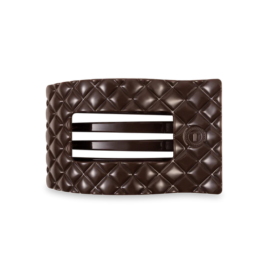 Truly Taupe Quilted Medium Flat Rectangle Hair Clip