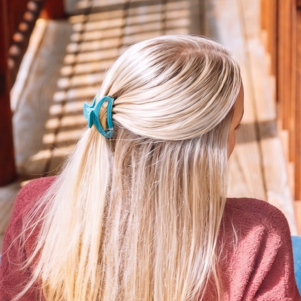 Teal With It Small Open Hair Clip