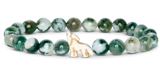 Woodland Green Red Wolf Bracelet