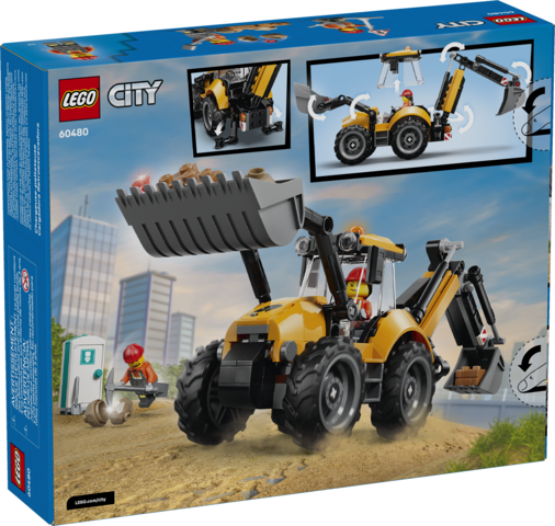 Yellow Backhoe Loader