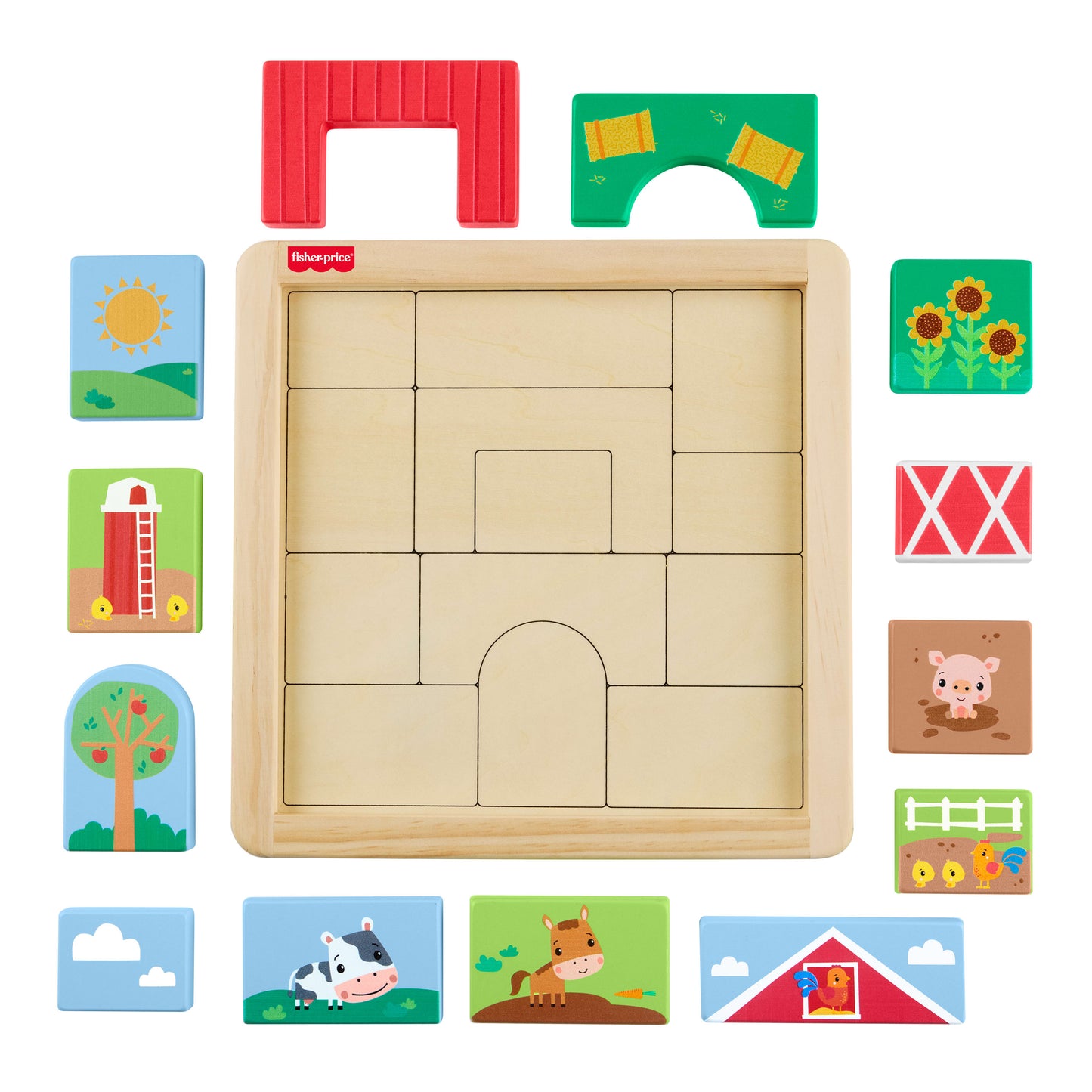 Fisher-Price® Wooden Farm Blocks Puzzle