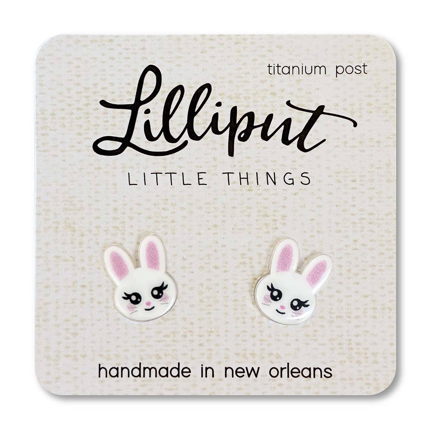 White Bunny Earrings
