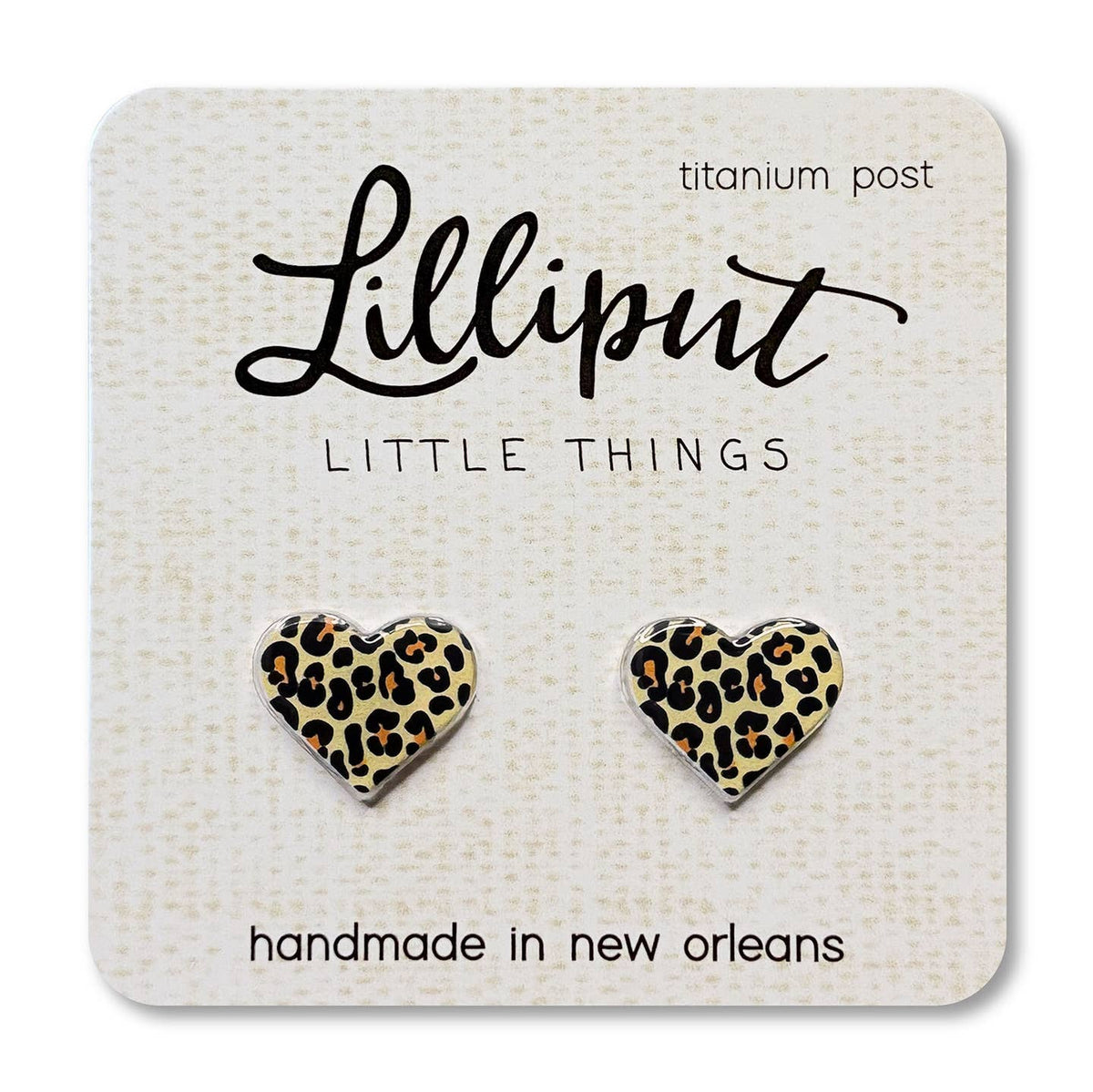 Leopard Print Heart Earrings