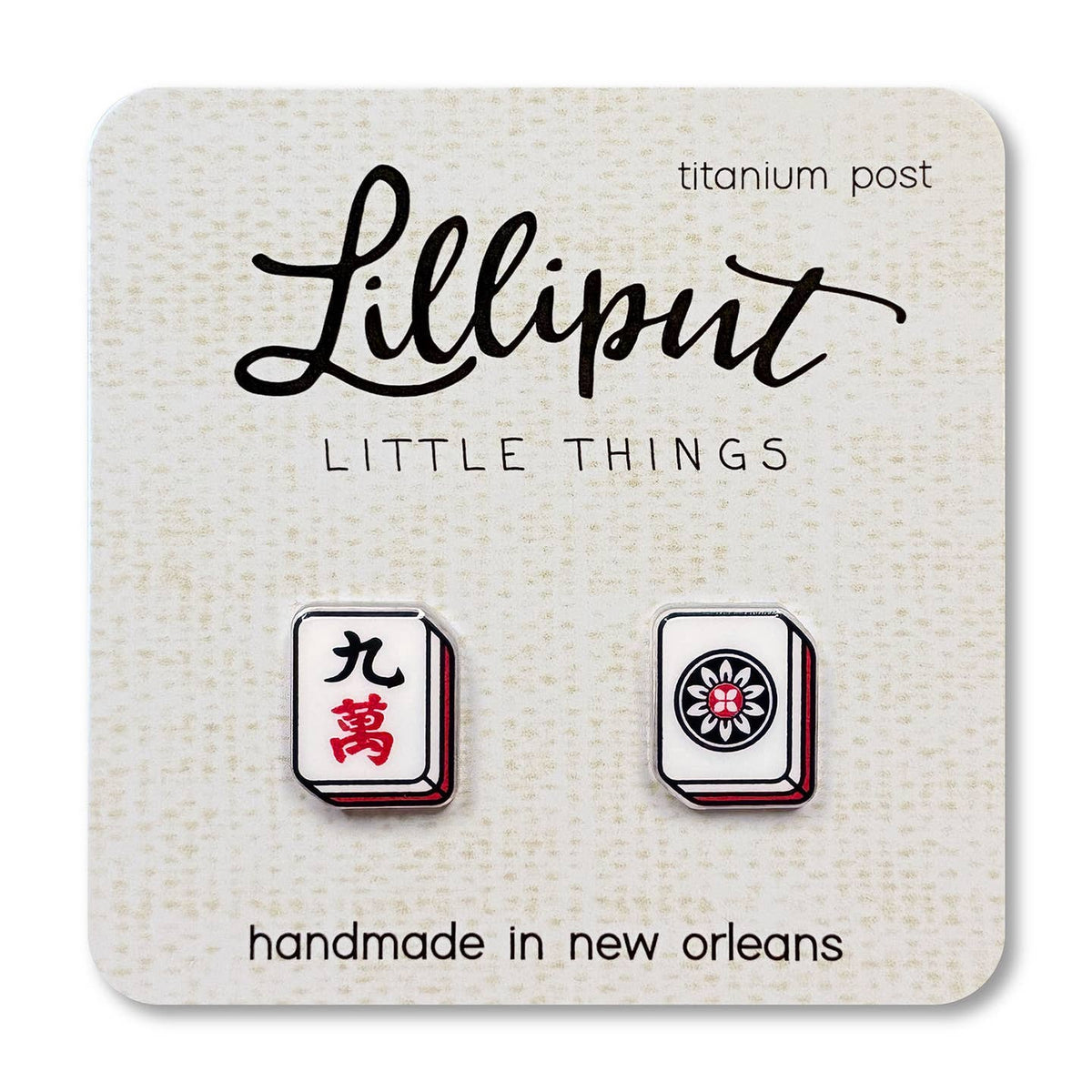 Mahjong Tile Earrings