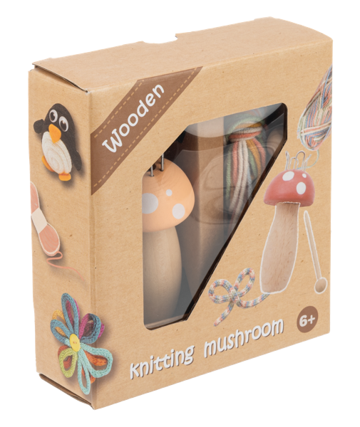 Wooden Mushroom Knitting Set