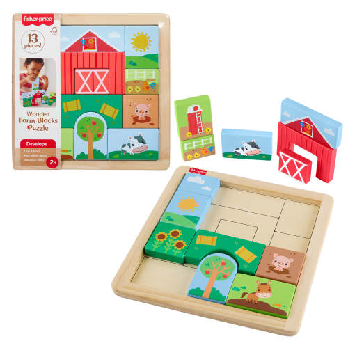 Fisher-Price® Wooden Farm Blocks Puzzle
