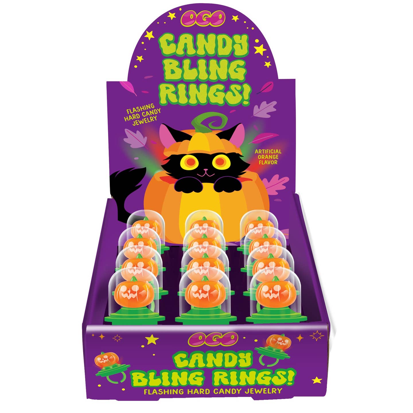 Pumpkin Flashing  Candy Bling Rings