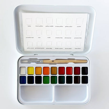 Watercolor Paint Set 18 Colors with Brush