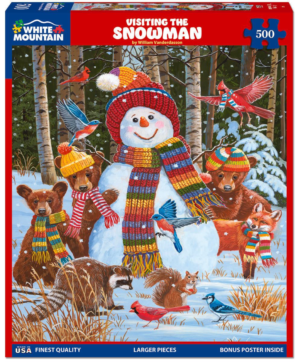 Visiting The Snowman 500 Piece Puzzle