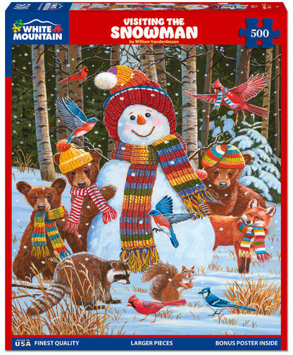 Visiting The Snowman 500 Piece Puzzle