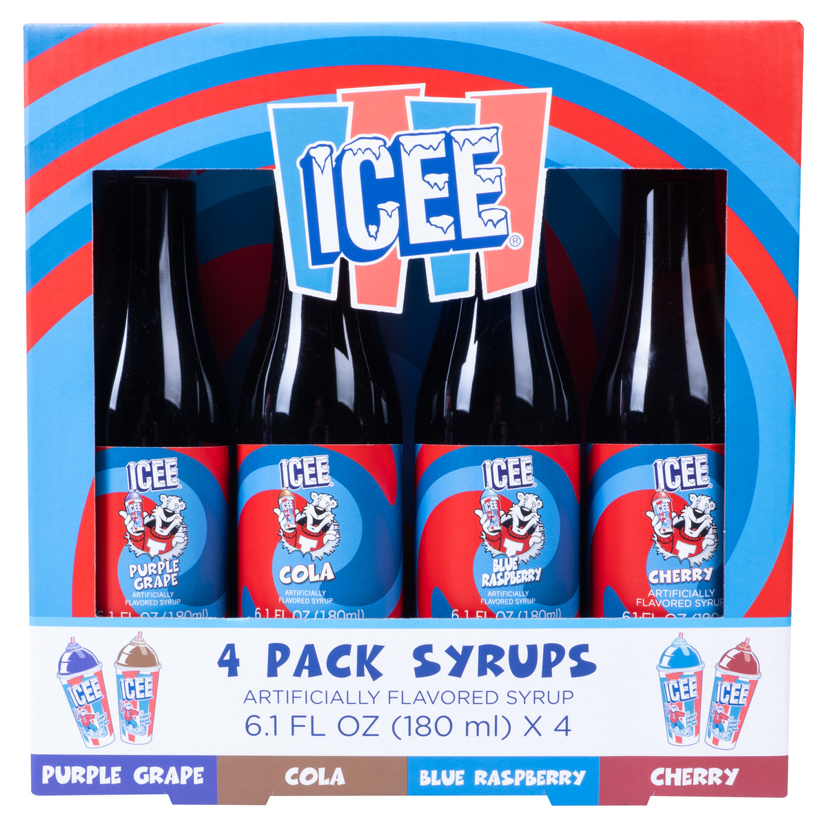 Icee Syrup Set New 4pk