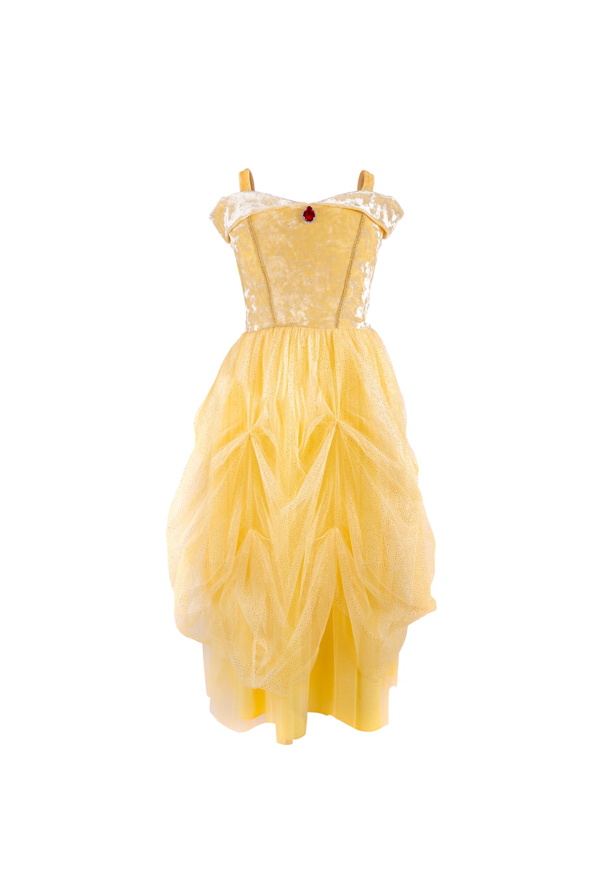 Velvety Soft Yellow Princess Gown 3/4