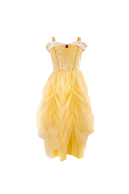 Velvety Soft Yellow Princess Gown 3/4