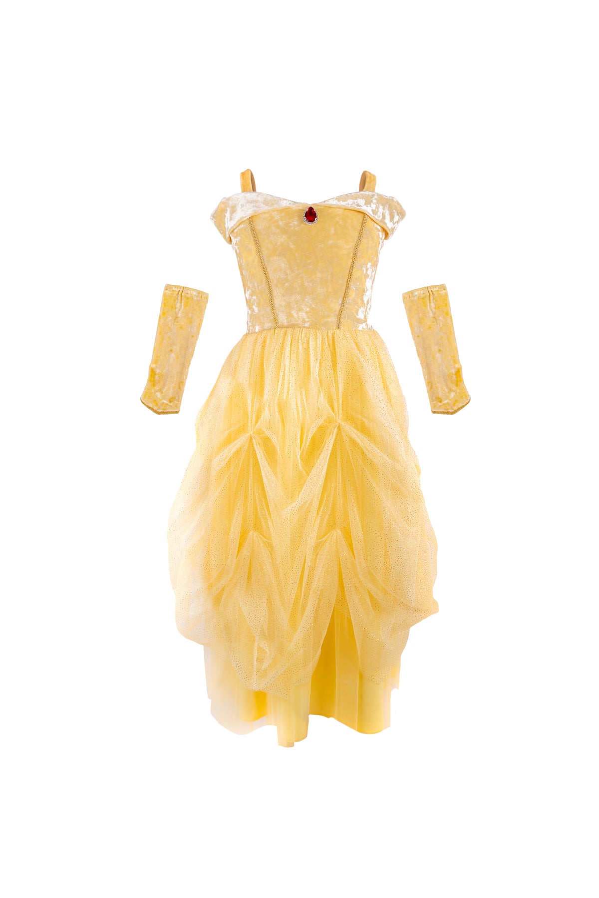 Velvety Soft Yellow Princess Gown 3/4
