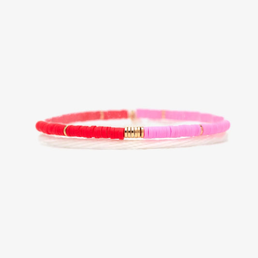Pink & Red Twotone Dainty Bracelet