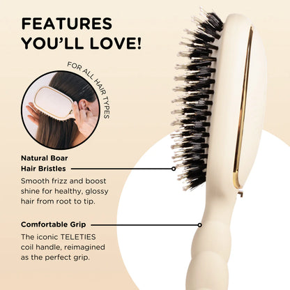 Tan Boar Hair Bristle Brush