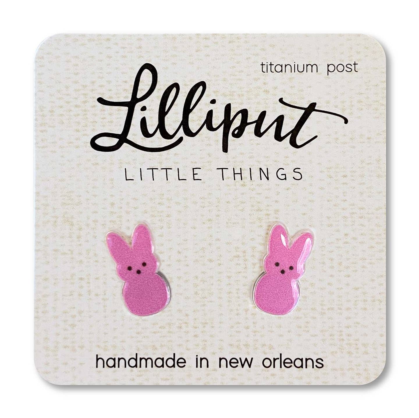 Marshmallow Bunny Pink Earrings