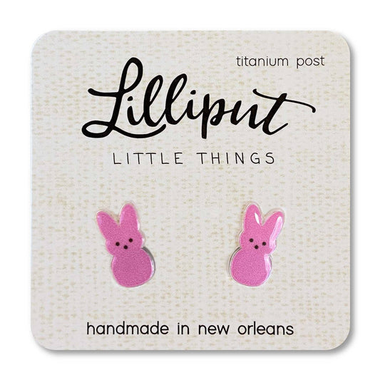 Marshmallow Bunny Pink Earrings