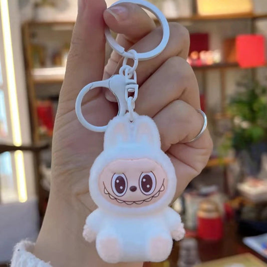 White Flock Keychain Labubu