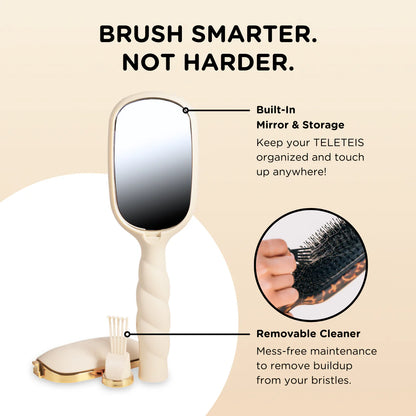 Tan Boar Hair Bristle Brush
