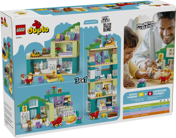 3 In 1 Modern Family House With Figures