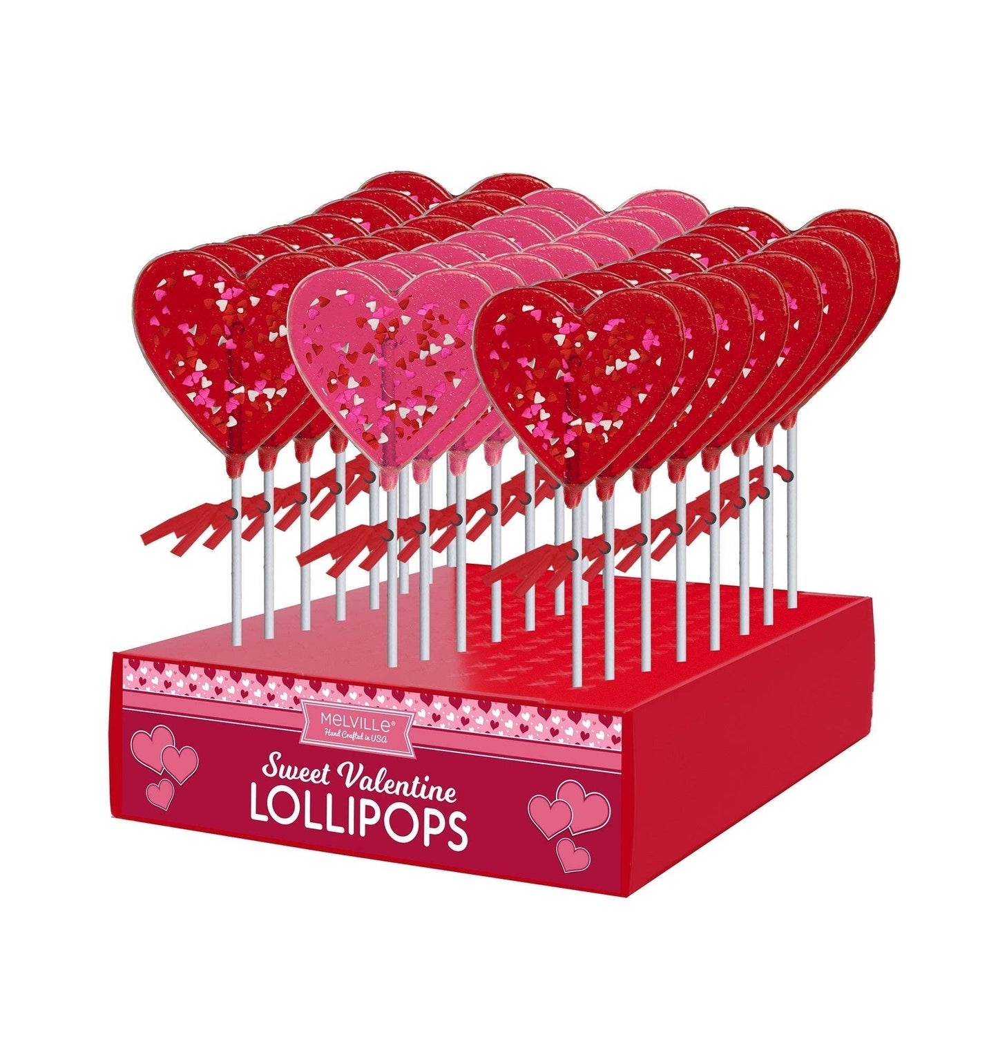 Mini Confetti Heart Lollipops