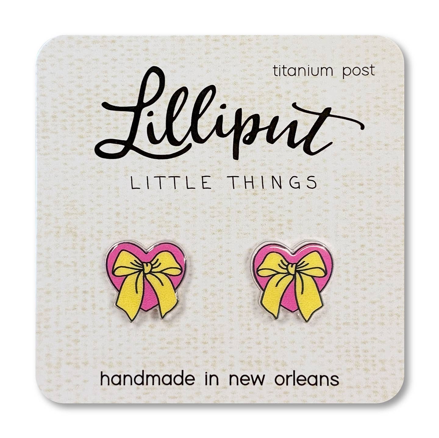 Easter Bow Heart Earrings