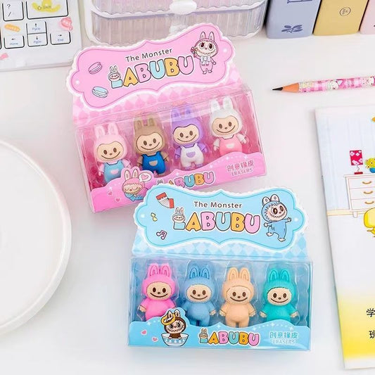 Blue Labubu Eraser Set