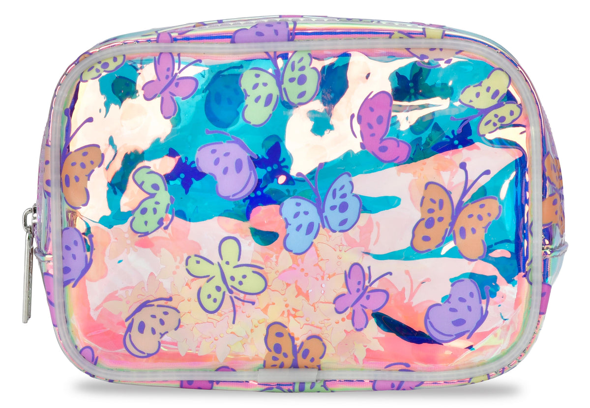Bright Butterflies Clear Cosmetic Bag