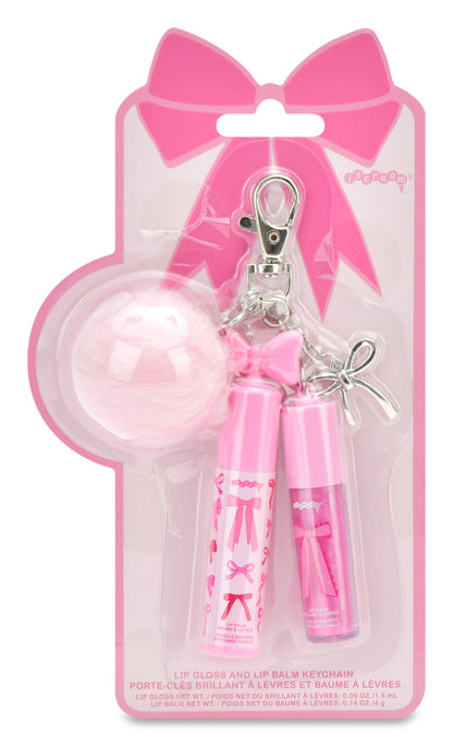 Bows Lip Gloss & Lip Oil Key Chain Set