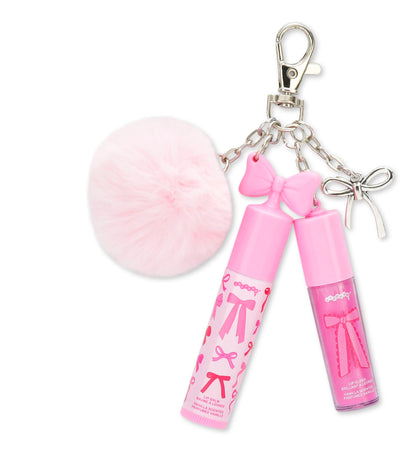 Bows Lip Gloss & Lip Oil Key Chain Set