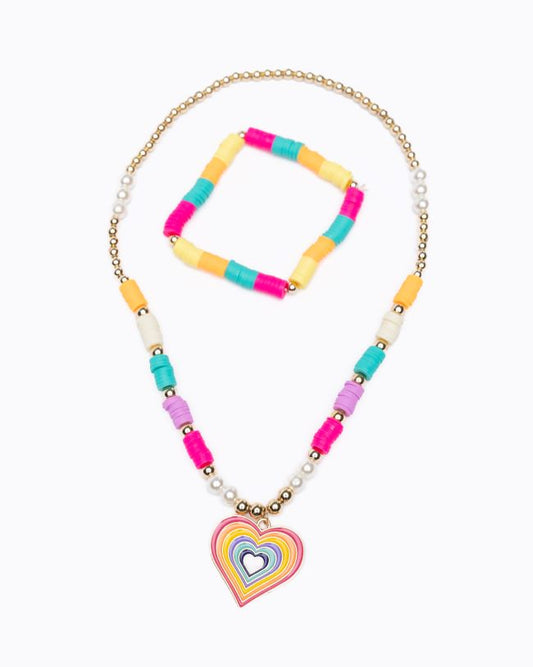 Rainbow Love Necklace Set