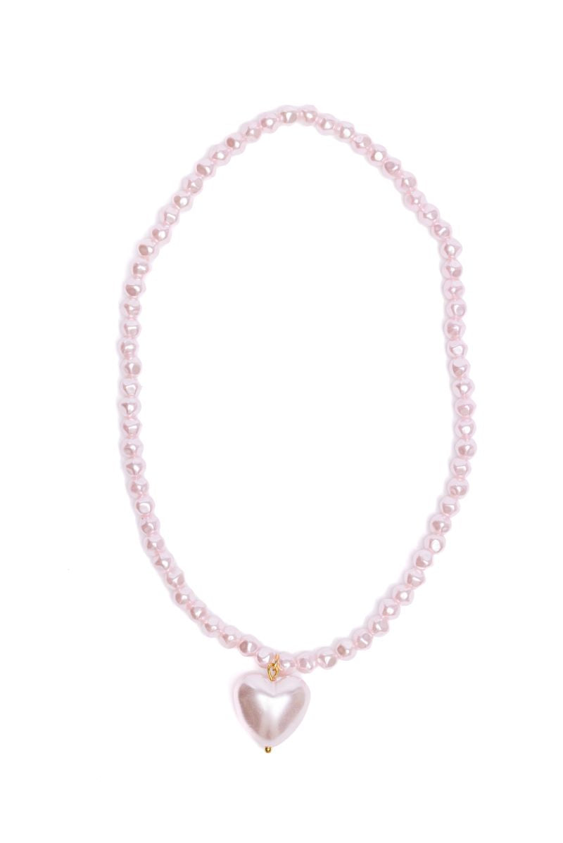 Pink Pearl Heart Necklace