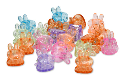 Colorful Bunny Mini Hair Clips - 6 clips