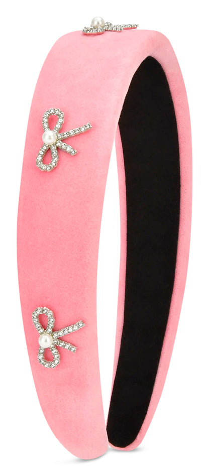 Rhinestone Bows Pink Headband