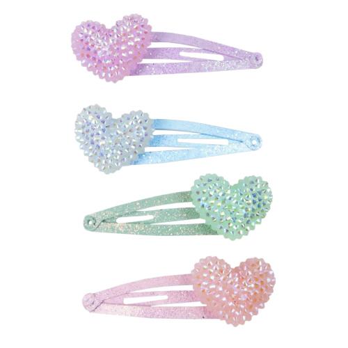 Sparkle Heart Hair Clips