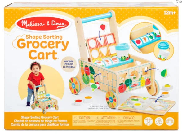 Wooden Shape Sorting Grocery Cart